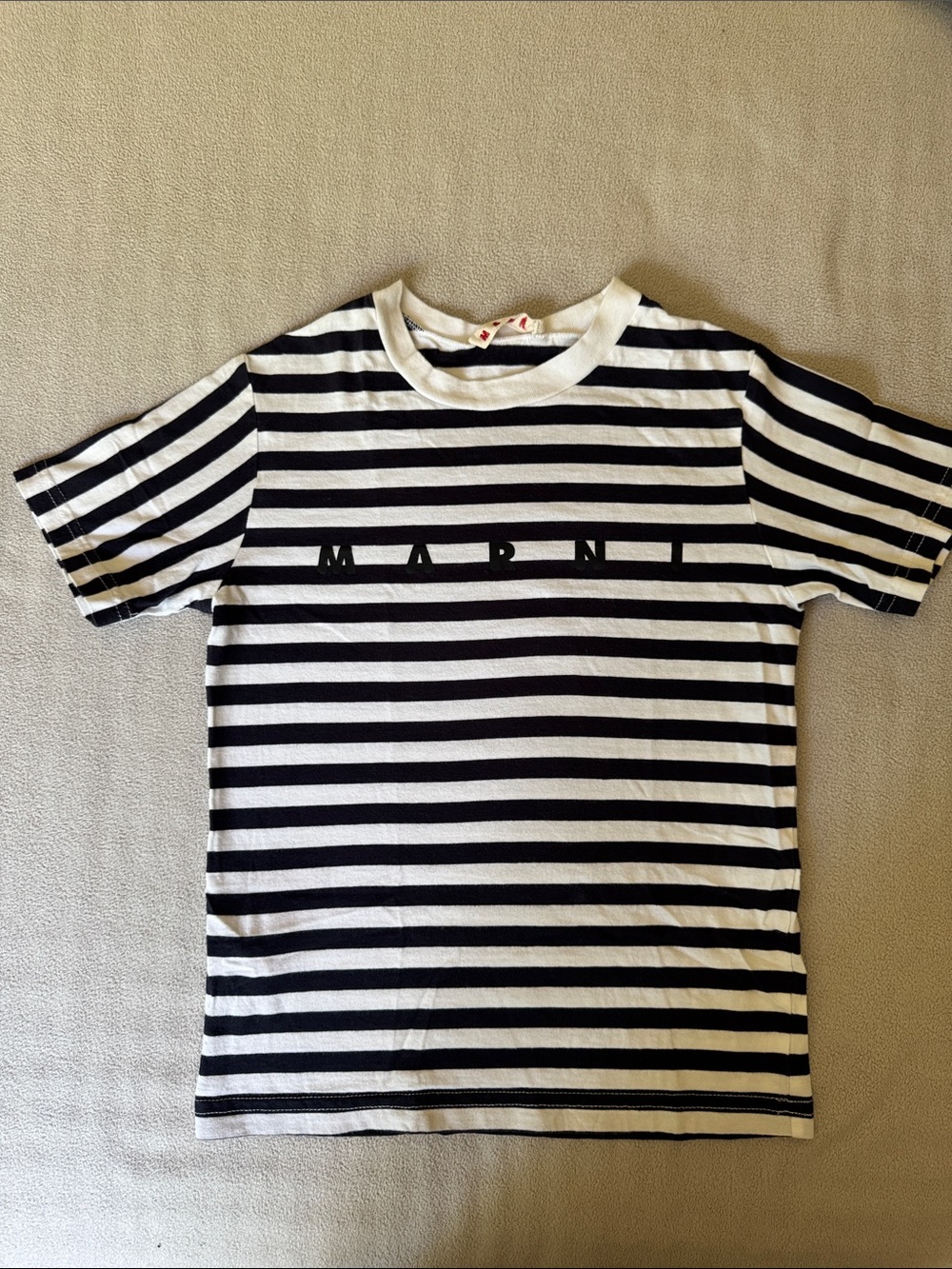 Marni Black and White Striped Kids Tee